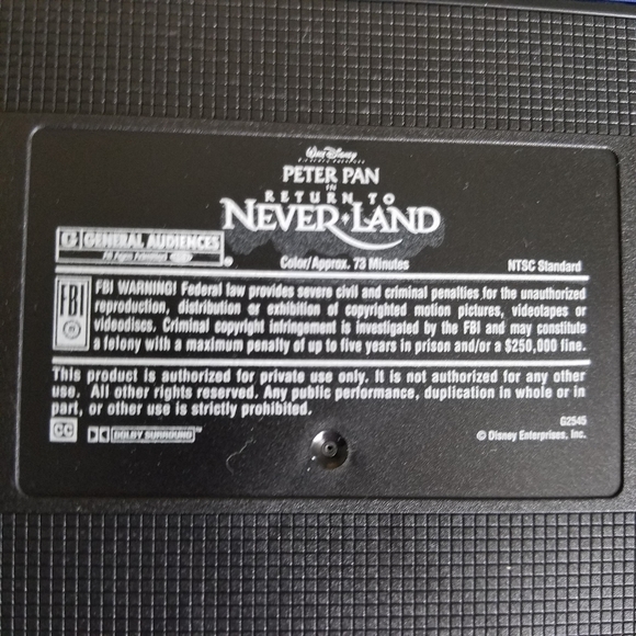 Peter Pan Return to Neverland (2002 VHS) Disney - Picture 6 of 7